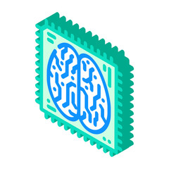 ai brain big data isometric icon vector. ai brain big data sign. isolated symbol illustration