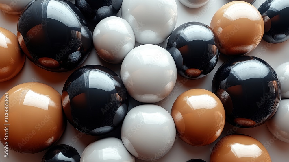 Aufkleber abstract 3d render of composition with spheres modern background desig