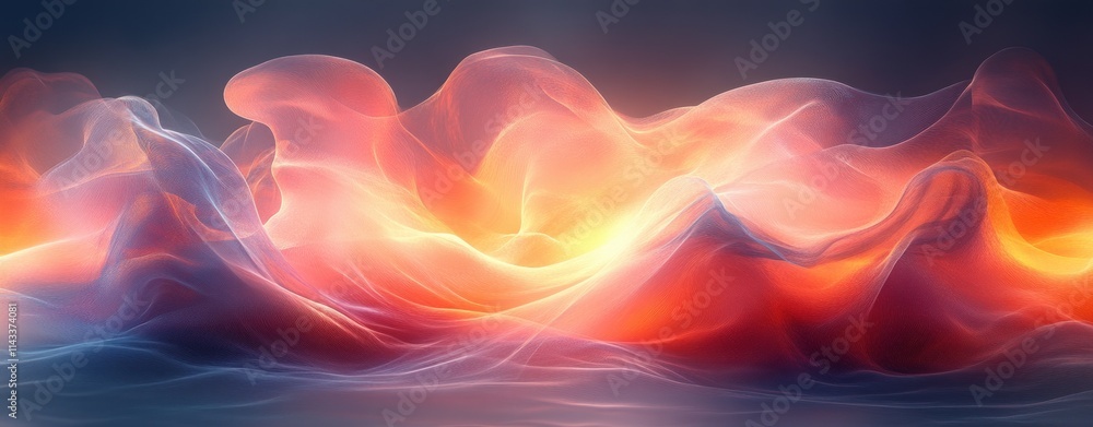 Poster abstract digital art with soft gradients and flowing lines