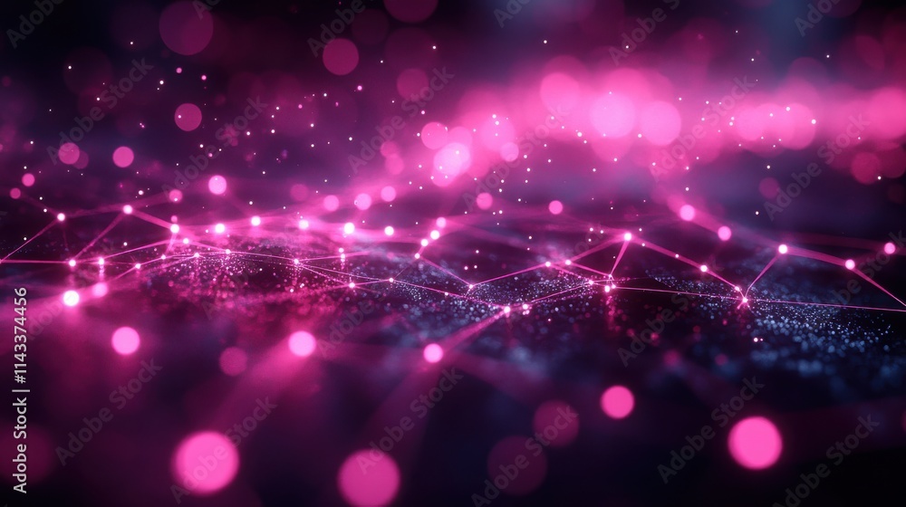 Aufkleber abstract 3d render purple background design network concep