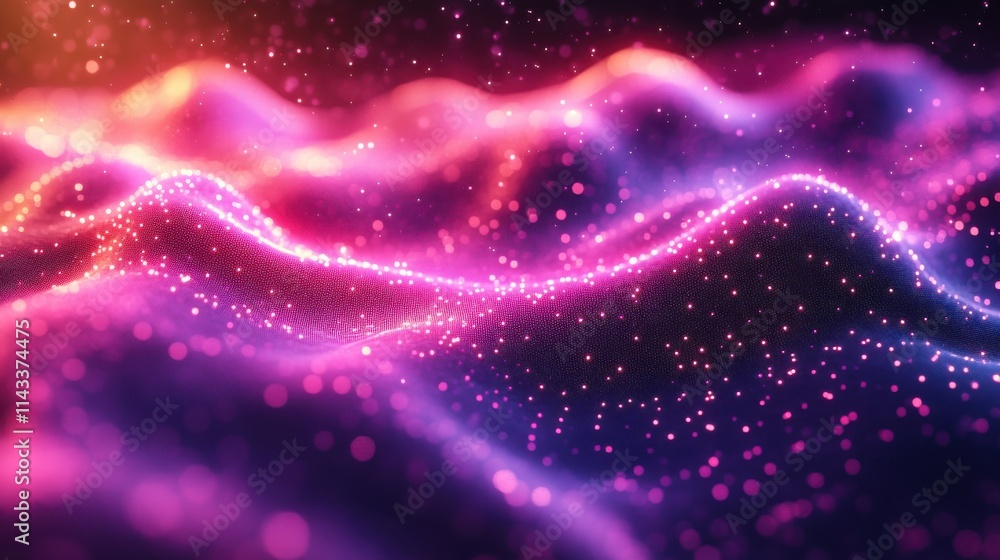 Aufkleber abstract 3d render purple background design network concep