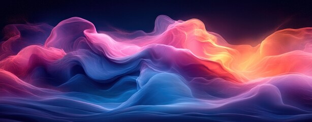 Fototapeta premium Abstract Flowing Lines in Blue Purple and Pink