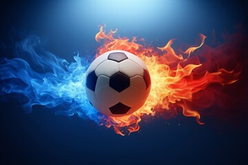Fototapeta premium araffe ball with fire and water on a blue background