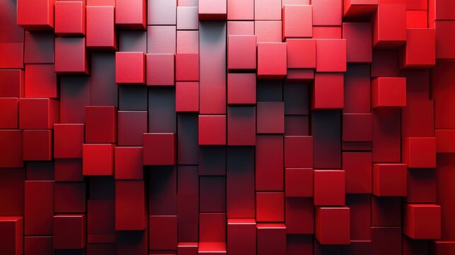 Fototapeta abstract 3d render red geometric background with cubes modern animation motion design seamless looped vide
