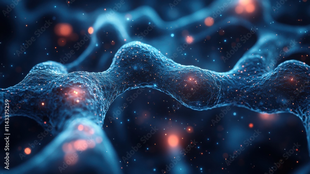 Poster abstract 3d render scientific background design network concept animatio