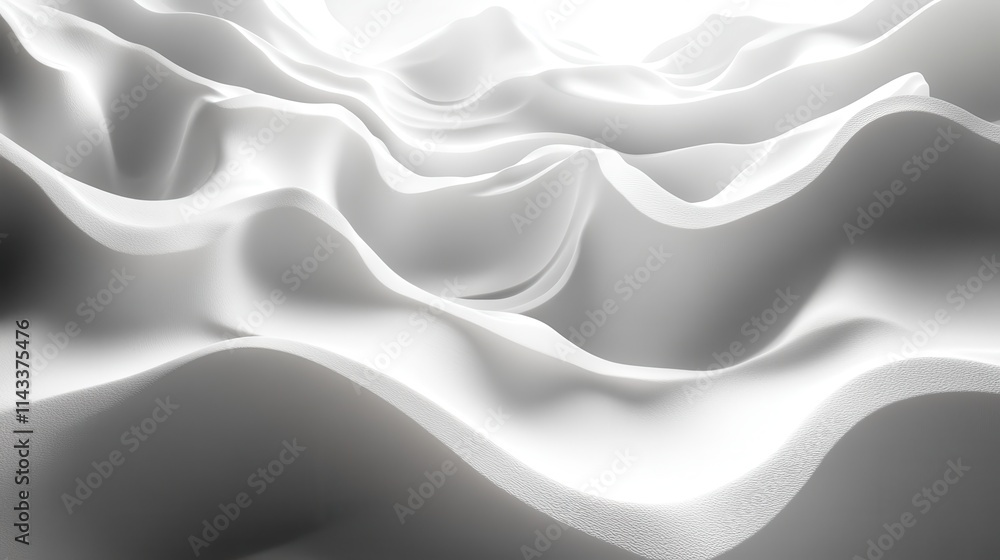 Poster abstract 3d render white background with wavy lines modern animation motion design seamless looped v