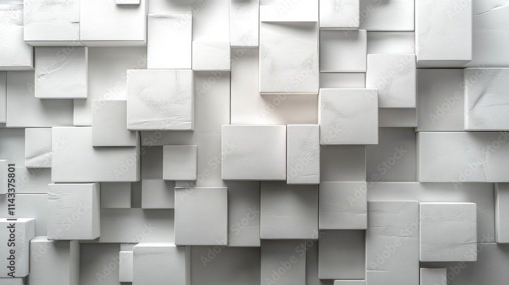 Poster abstract 3d render white geometric background with cubes modern animation motion design seamless loo