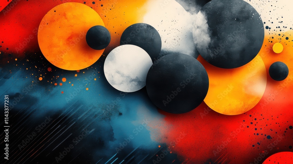Aufkleber abstract background design modern pattern with shapes illustratio