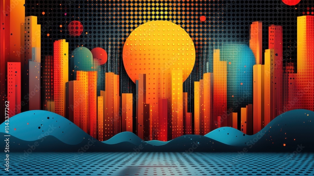 Poster abstract background design modern pattern with shapes illustratio