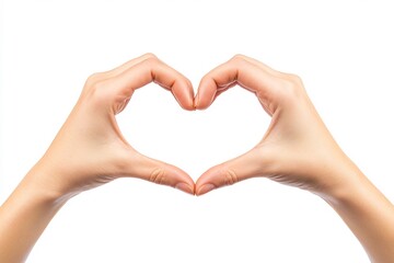 Obraz premium Two Hands Forming Heart Shape Gesture of Love and Affection