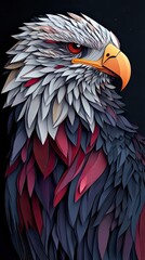 Fototapeta premium Majestic Bald Eagle Paper Art Design