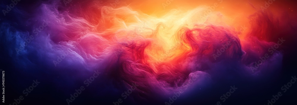 Poster smooth gradient background dark orange purple abstract expressionism minimalistic design