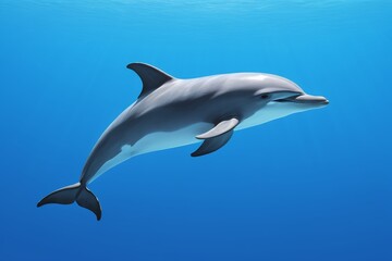 Fototapeta premium dolphin swimming in the ocean with a blue background
