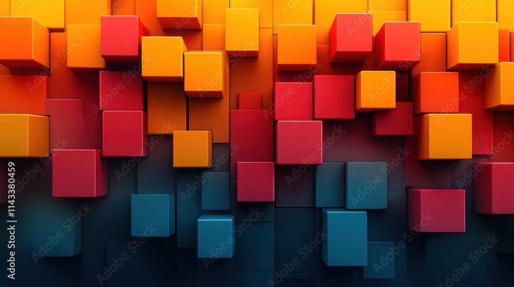 Poster abstract background with cubes modern pattern illustratio