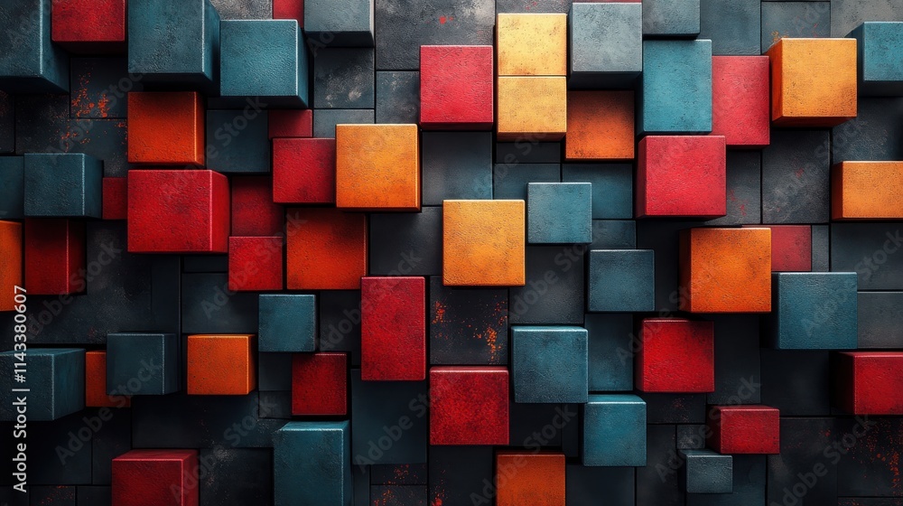 Poster abstract background with cubes modern pattern illustratio