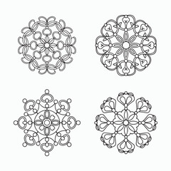 Hand-drawn flower design mandala drawing vector