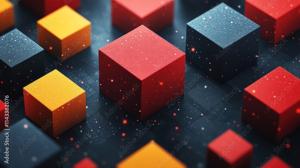 Aufkleber abstract geometric background modern pattern design with cubes illustratio