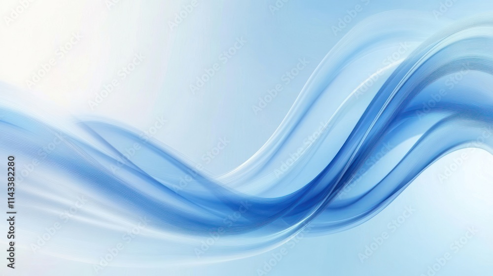 Poster Soft blue waves create a tranquil and calming abstract background.