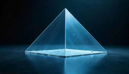 Transparent Glass Pyramid with Light