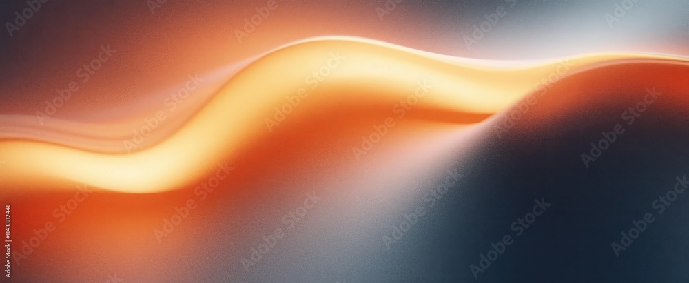 Poster abstract art warm gradient background smooth curved lines soft focus high contrast minimalist design