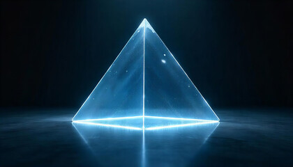 Transparent Glass Pyramid with Light