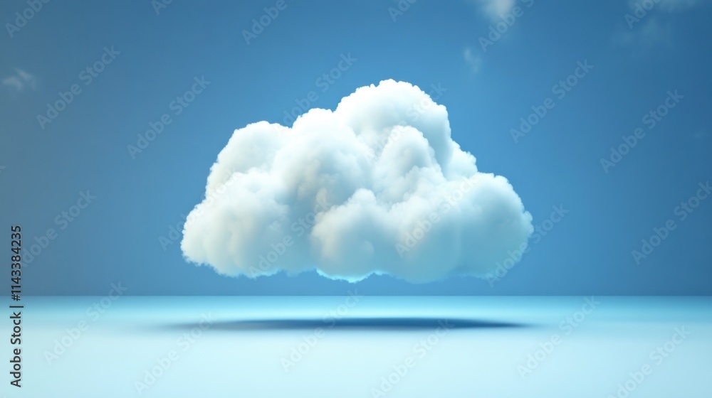 Aufkleber a fluffy white cloud floating in a clear blue sky, creating a serene atmosphere.
