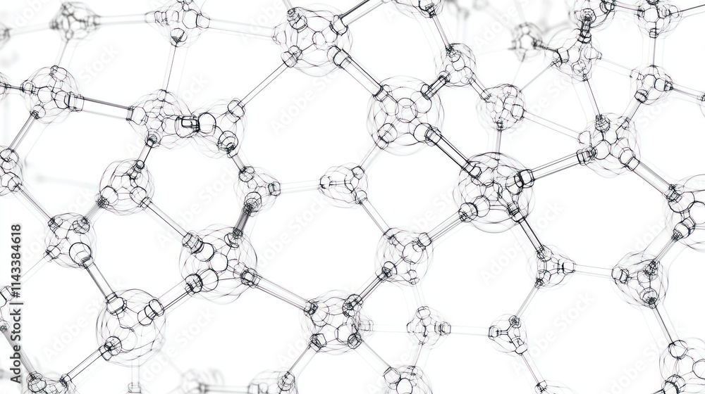Aufkleber abstract molecular structure illustration in a transparent design.
