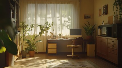 Fototapeta premium Modern room interior , featuring comfortable chairs, a wooden table, and stylish decor, perfect for a luxurious home