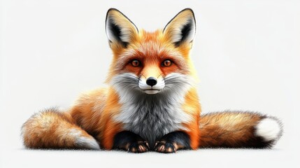 Obraz premium beautiful fox clipart isolated on white background fox