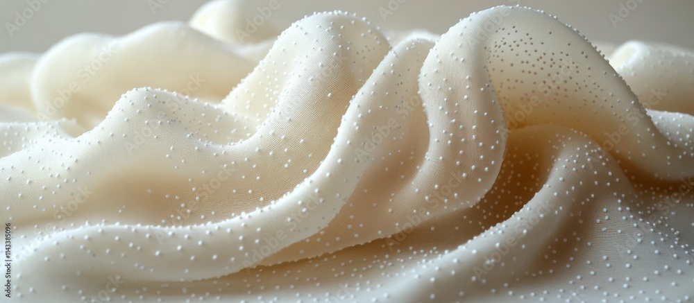 Aufkleber abstract white fabric texture with dotted patterns in soft natural light