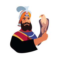 Obraz premium gobind singh with eagle