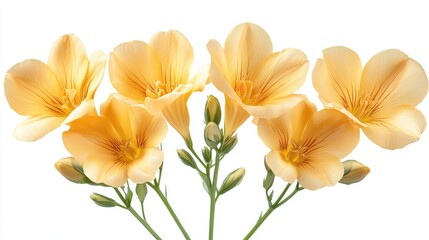 Fototapeta premium beautiful yellow freesi flower clipart isolated on white background yellow freesia