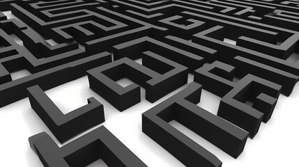 Png black rectangle maze isolated. Labyrinth. Illustration