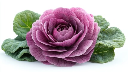 Obraz premium cabbage rose close up stock image isolated on white background cabbage rose
