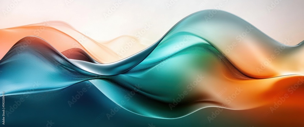 Aufkleber fluid abstract shapes background with soft gradient lighting and smooth curves