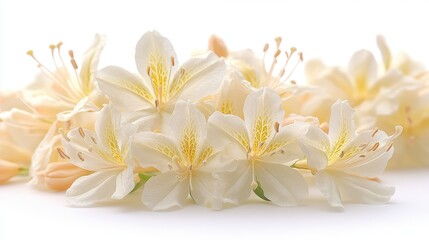 Obraz premium close up of honeysuckle jasmine photo isolated on white background honeysuckle jasmine