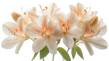 Fototapeta premium close up of honeysuckle jasmine photo isolated on white background honeysuckle jasmine