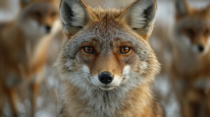 Fototapeta premium close up of jackal photo isolated on white background jackal