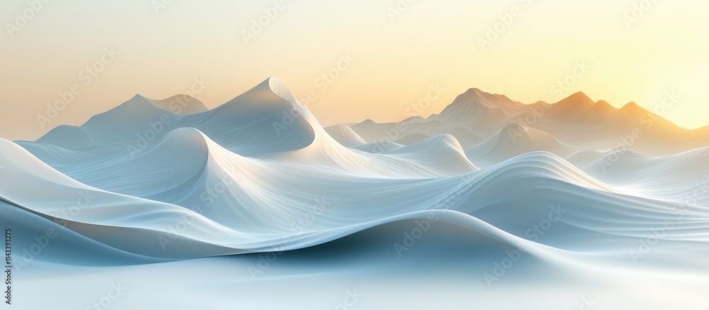 Poster Minimalist White Abstract Background with Soft Waves and High-Key Lighting