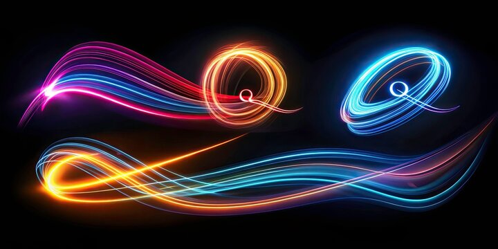 Long Exposure Swoosh Logo Photography: AQQ-ZQQ Abstract Designs, Modern Branding, Gradient Backgrounds