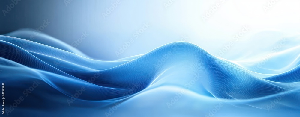 Poster serene abstract blue wave background with smooth gradients and soft lighting