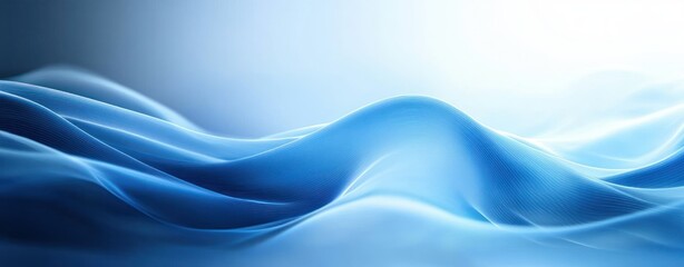 Fototapeta premium Serene Abstract Blue Wave Background with Smooth Gradients and Soft Lighting