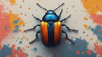 Fototapeta premium illustration of beetle isolated on white background beetle