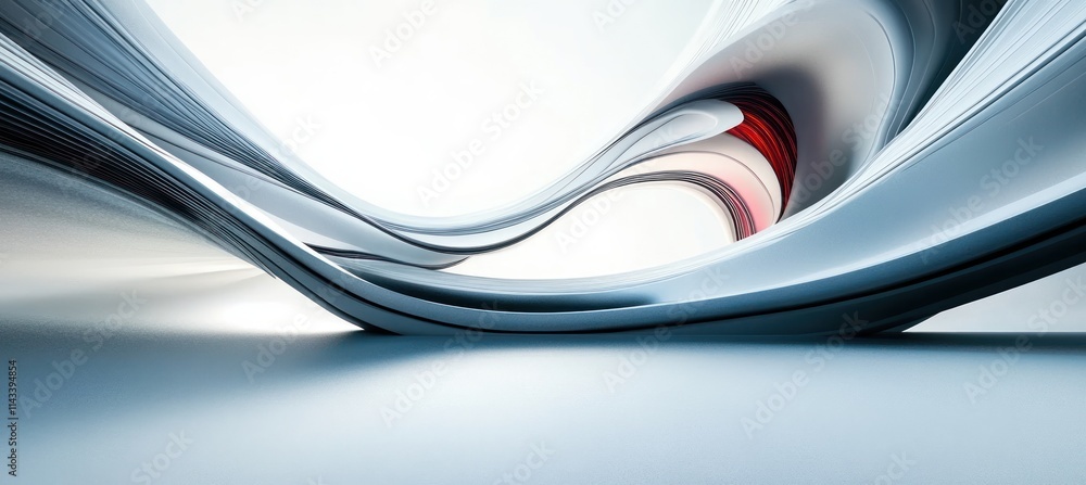 Poster dynamic curves and minimalist lines in a futuristic abstract landscape of speed and motion