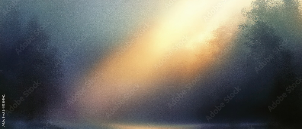 Poster Soft Ethereal Gradient Background with Dreamy Light Highlights and Shadows for Abstract Design