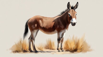 Obraz premium illustration of donkey isolated on white background donkey