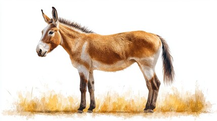 Obraz premium illustration of donkey isolated on white background donkey