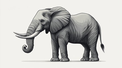 Fototapeta premium illustration of elephant isolated on white background elephant