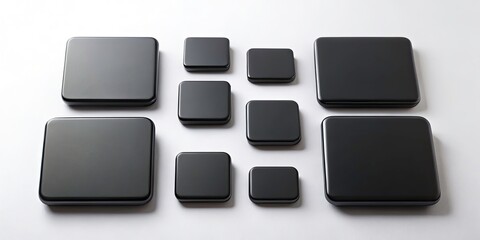 Minimalist Black Square Shapes: Abstract Geometric Design Elements