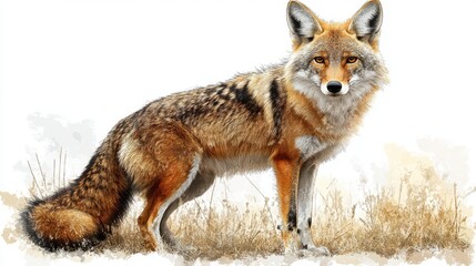 Obraz premium illustration of jackal isolated on white background jackal